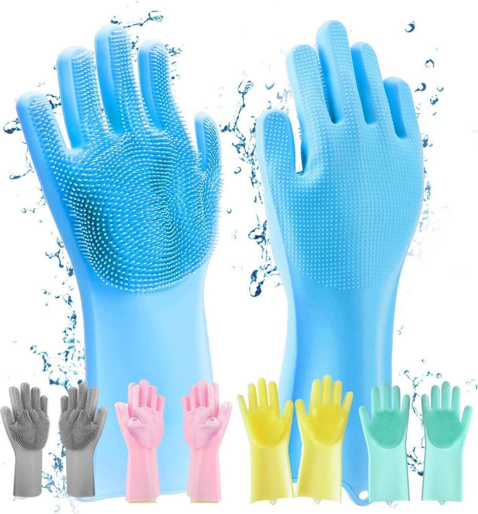 Premium Silicone Full Finger Washing Gloves for Home & Kitchen