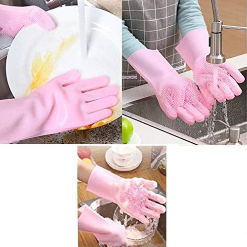 Premium Silicone Full Finger Washing Gloves for Home & Kitchen