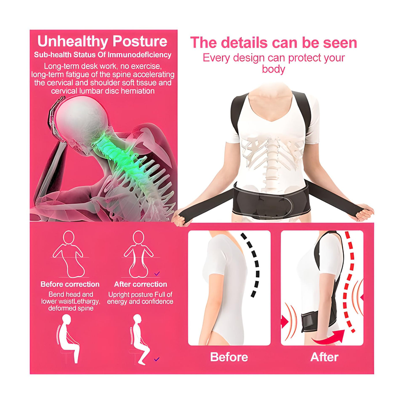 Posture Corrector Belt – Relieves Neck & Back Pain