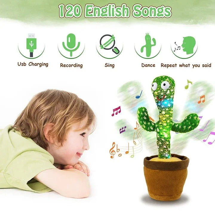 Dancing Cactus Toy with Muffer Hat – Rechargeable Fun for All Ages