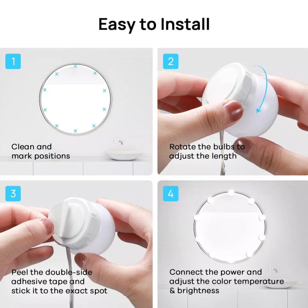 Makeup Mirror Lights – 10 Adjustable Bulbs for Ideal Lighting