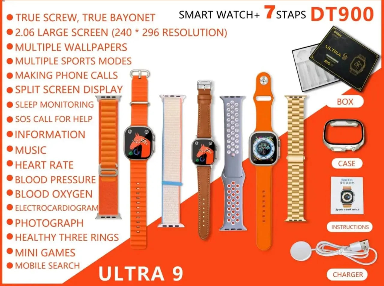 7-in-1 Ultra Smart Watch with Customizable Straps