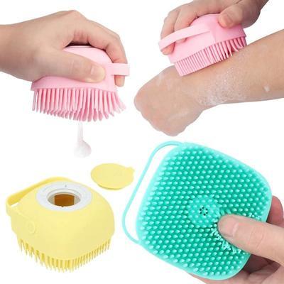 Silicone Bath Brush – Soap Dispensing Brush for Easy & Effective Cleaning
