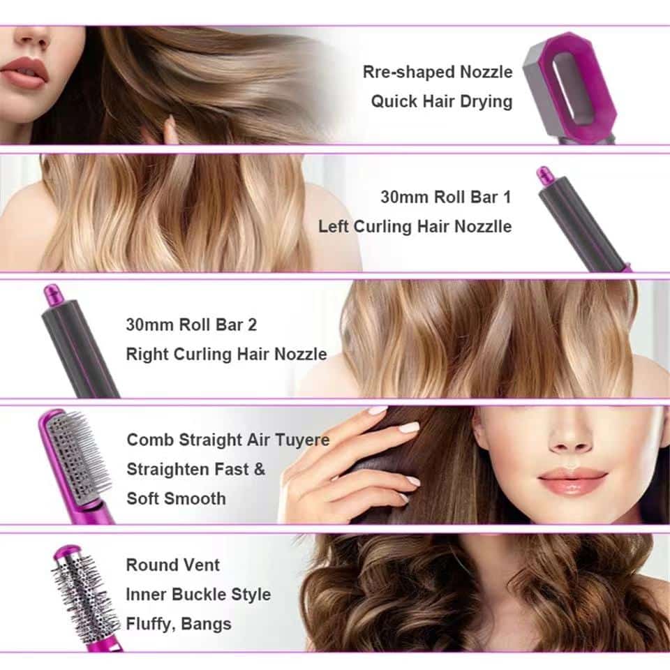 ProGlow 5-in-1 Hair Styler – Versatile Tool for Styling & Care