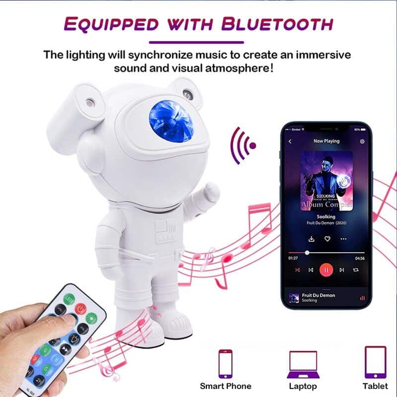 Astronaut Galaxy Projector – Starry Night Light with Bluetooth Music & Remote