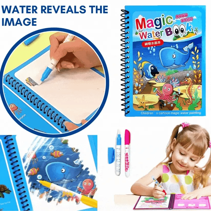 REUSABLE WATER MAGIC PAINTING BOOK (FREE MAGICAL PENS)
